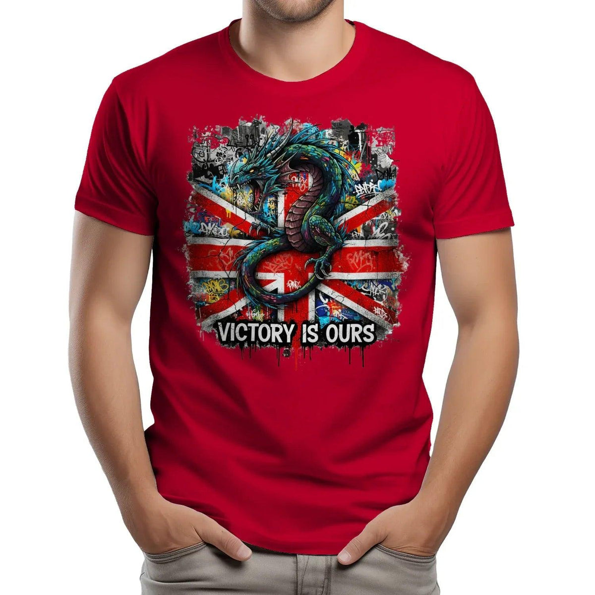 Union Jack T-Shirt - Dragon Victory Is Ours Tee Fan Unisex - Celtic Wolfwear