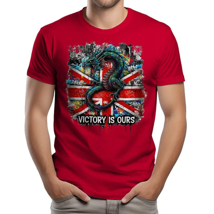 Union Jack T-Shirt - Dragon Victory Is Ours Tee Fan Unisex - Celtic Wolfwear