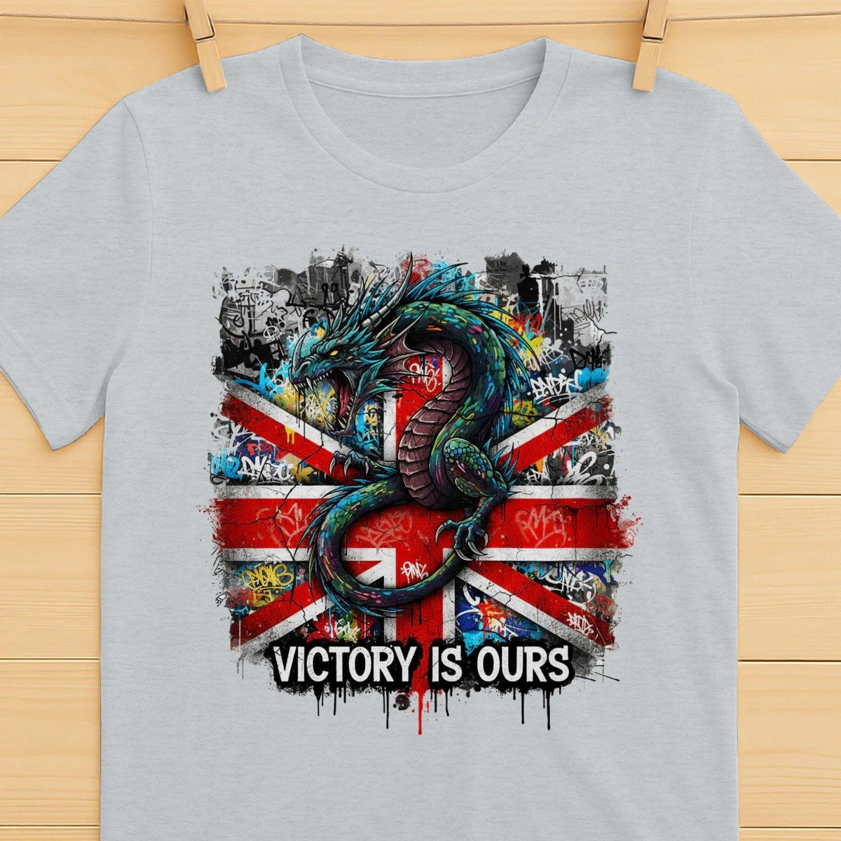 Union Jack T-Shirt - Dragon Victory Is Ours Tee Fan Unisex - Celtic Wolfwear