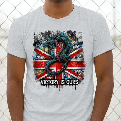 Union Jack T-Shirt - Dragon Victory Is Ours Tee Fan Unisex - Celtic Wolfwear