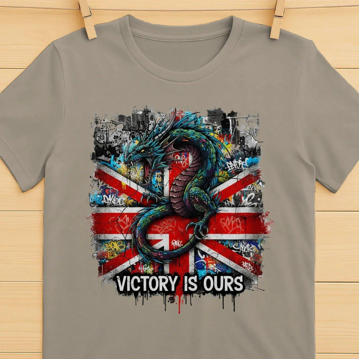 Union Jack T-Shirt - Dragon Victory Is Ours Tee Fan Unisex - Celtic Wolfwear