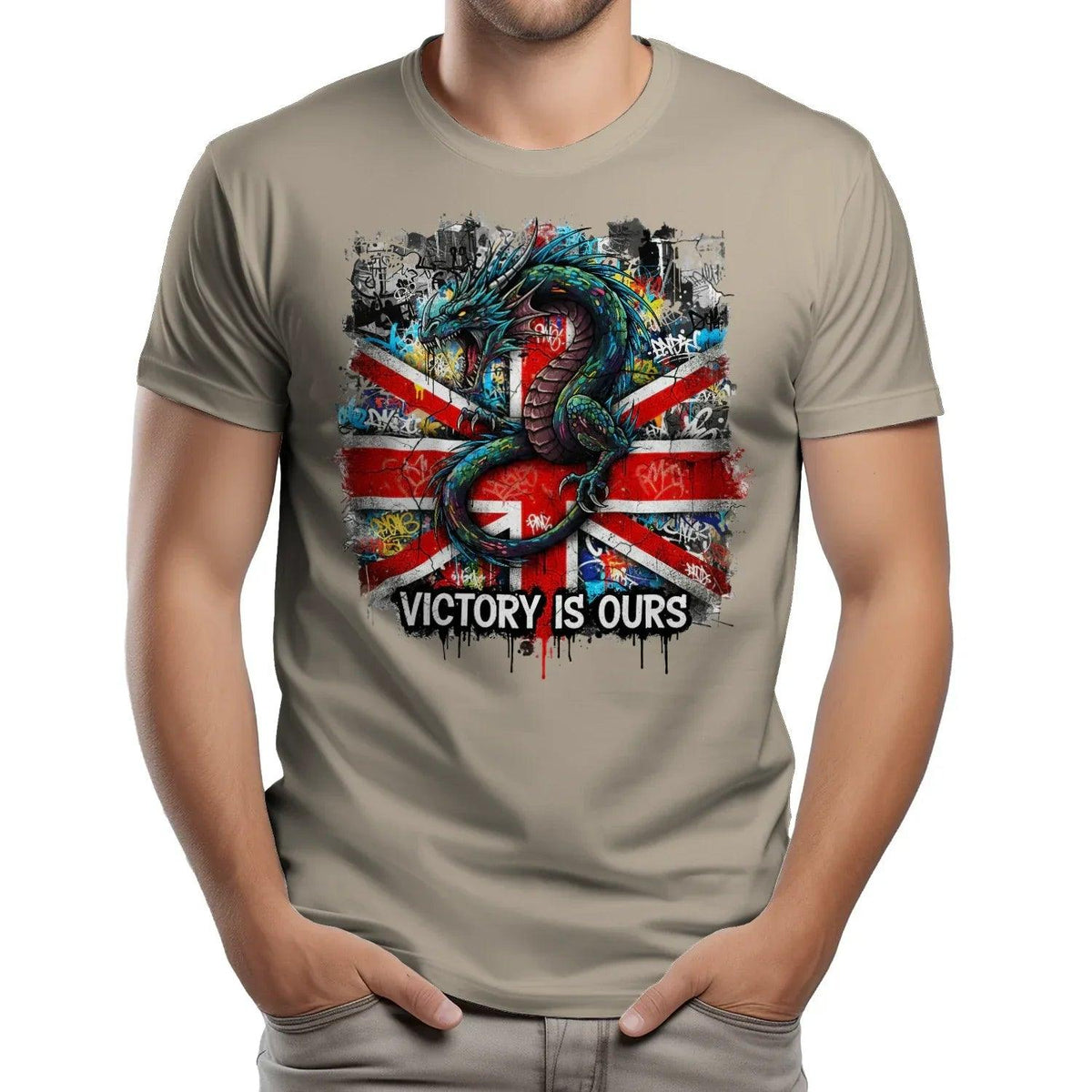 Union Jack T-Shirt - Dragon Victory Is Ours Tee Fan Unisex - Celtic Wolfwear