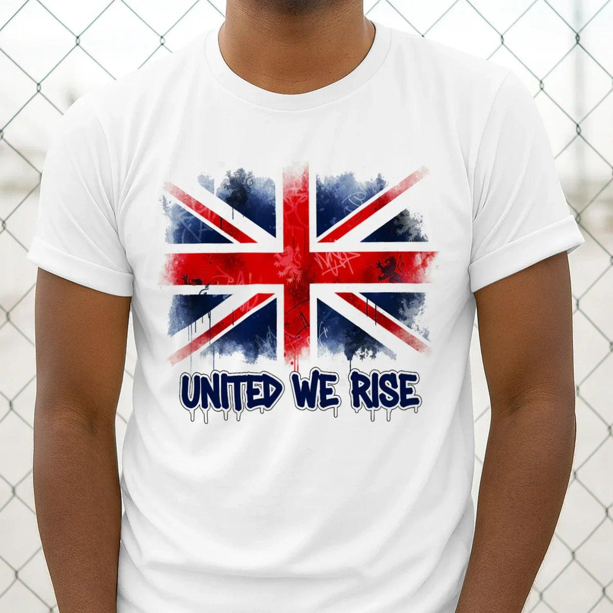 Union Jack T-Shirt - Flag United We Rise UK, Unisex - Celtic Wolfwear