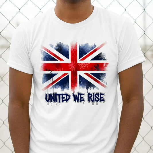 Union Jack T-Shirt - Flag United We Rise UK, Unisex - Celtic Wolfwear
