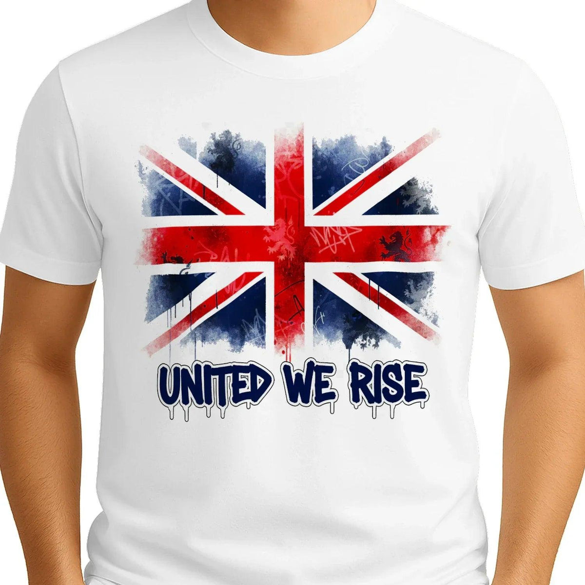 Union Jack T-Shirt - Flag United We Rise UK, Unisex - Celtic Wolfwear