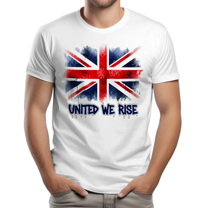 Union Jack T-Shirt - Flag United We Rise UK, Unisex - Celtic Wolfwear