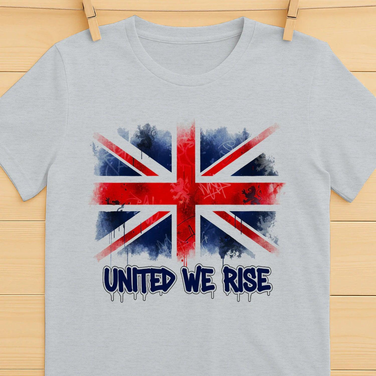 Union Jack T-Shirt - Flag United We Rise UK, Unisex - Celtic Wolfwear