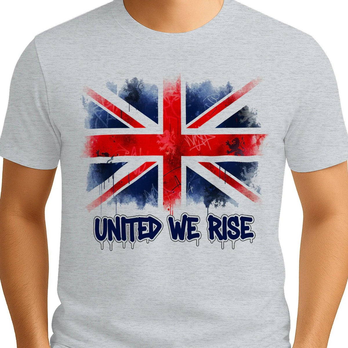 Union Jack T-Shirt - Flag United We Rise UK, Unisex - Celtic Wolfwear