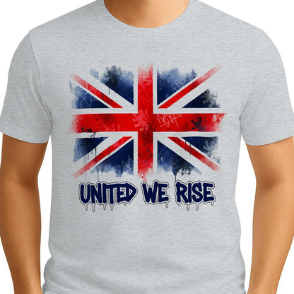 Union Jack T-Shirt - Flag United We Rise UK, Unisex - Celtic Wolfwear