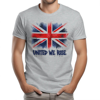 Union Jack T-Shirt - Flag United We Rise UK, Unisex - Celtic Wolfwear