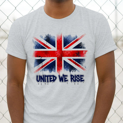 Union Jack T-Shirt - Flag United We Rise UK, Unisex - Celtic Wolfwear