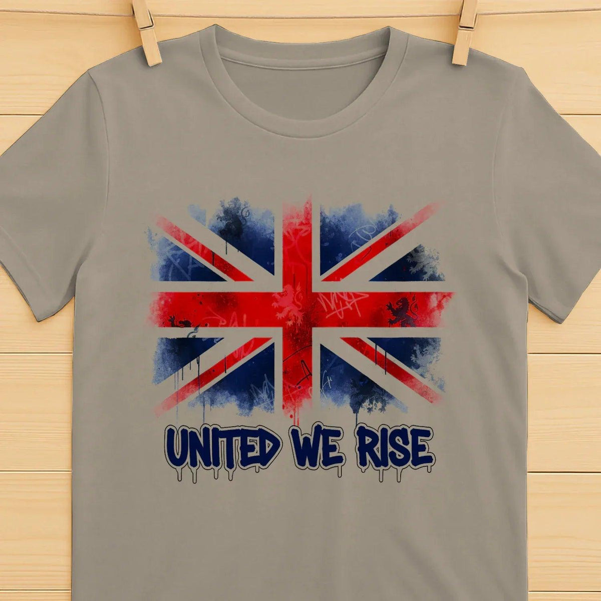 Union Jack T-Shirt - Flag United We Rise UK, Unisex - Celtic Wolfwear