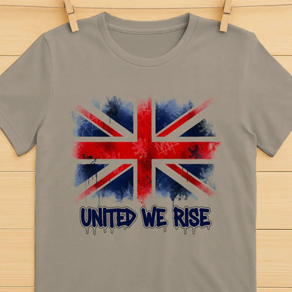 Union Jack T-Shirt - Flag United We Rise UK, Unisex - Celtic Wolfwear