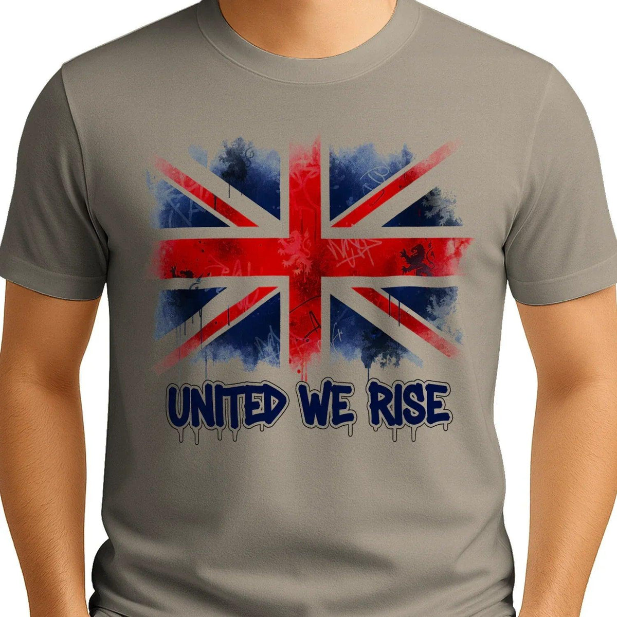 Union Jack T-Shirt - Flag United We Rise UK, Unisex - Celtic Wolfwear