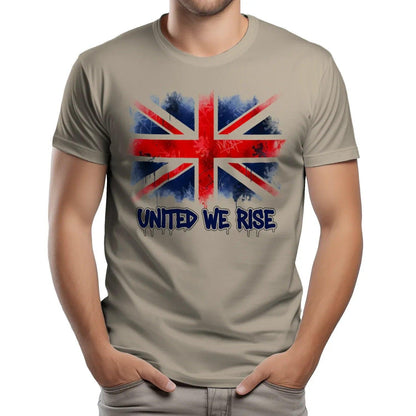 Union Jack T-Shirt - Flag United We Rise UK, Unisex - Celtic Wolfwear