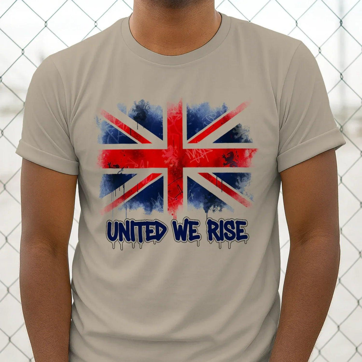 Union Jack T-Shirt - Flag United We Rise UK, Unisex - Celtic Wolfwear