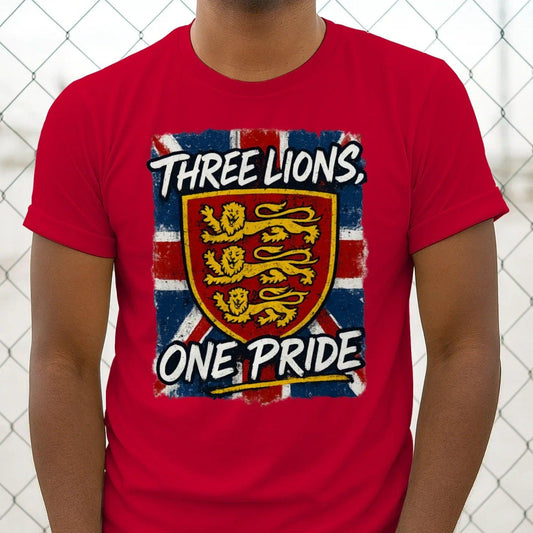 Union Jack T-Shirt - Heraldic Lions One Pride Tee XS - Celtic Wolfwear
