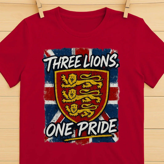 Union Jack T-Shirt - Heraldic Lions One Pride Tee XS - Celtic Wolfwear