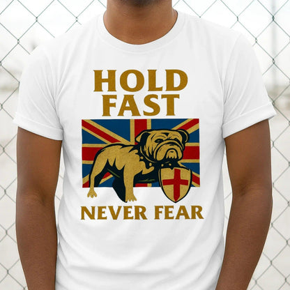 Union Jack T-Shirt - Hold Fast Bulldog Shield, Unisex - Celtic Wolfwear