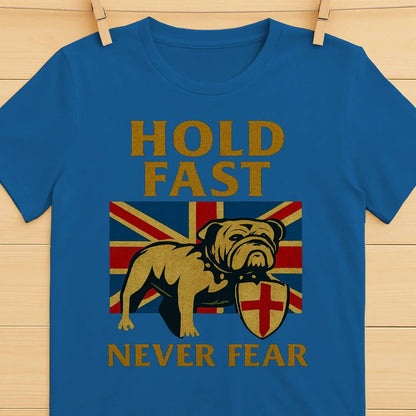 Union Jack T-Shirt - Hold Fast Bulldog Shield, Unisex - Celtic Wolfwear