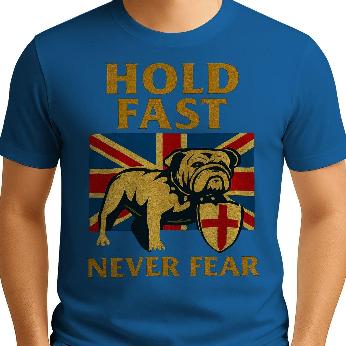 Union Jack T-Shirt - Hold Fast Bulldog Shield, Unisex - Celtic Wolfwear