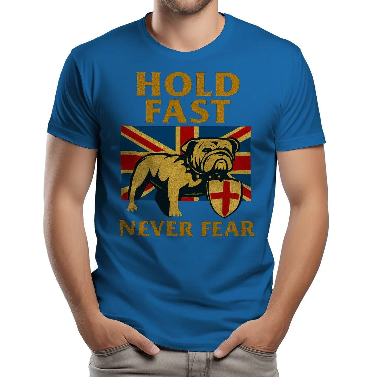 Union Jack T-Shirt - Hold Fast Bulldog Shield, Unisex - Celtic Wolfwear