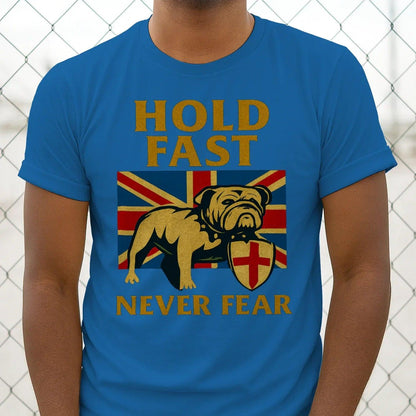 Union Jack T-Shirt - Hold Fast Bulldog Shield, Unisex - Celtic Wolfwear