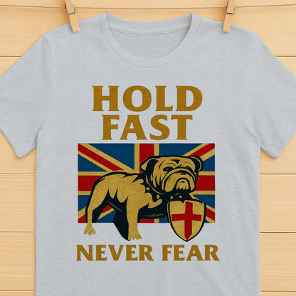 Union Jack T-Shirt - Hold Fast Bulldog Shield, Unisex - Celtic Wolfwear