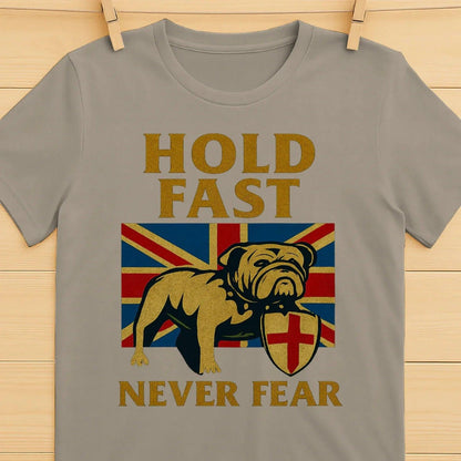 Union Jack T-Shirt - Hold Fast Bulldog Shield, Unisex - Celtic Wolfwear