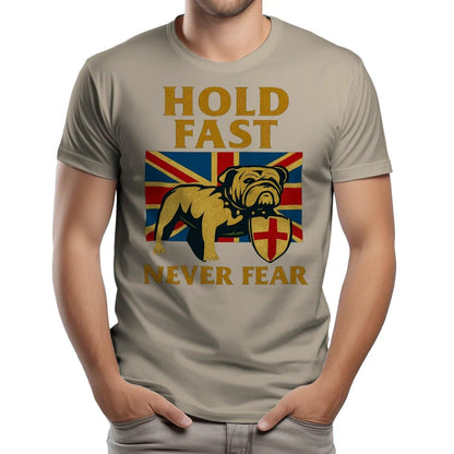 Union Jack T-Shirt - Hold Fast Bulldog Shield, Unisex - Celtic Wolfwear