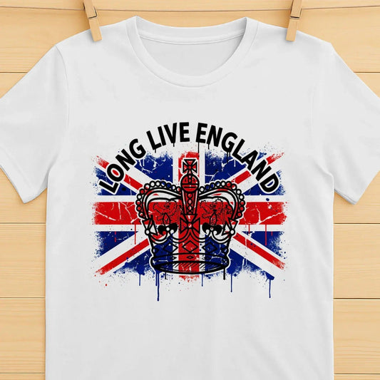 Union Jack T-Shirt - Royal Crown Tee Comfort, Unisex - Celtic Wolfwear