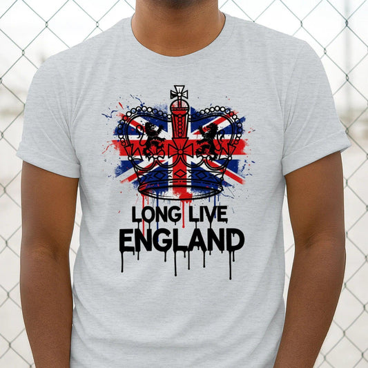 Union Jack T-Shirt - Splatter Crown Tee Unisex Streetwear - Celtic Wolfwear