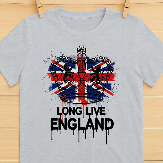 Union Jack T-Shirt - Splatter Crown Tee Unisex Streetwear - Celtic Wolfwear