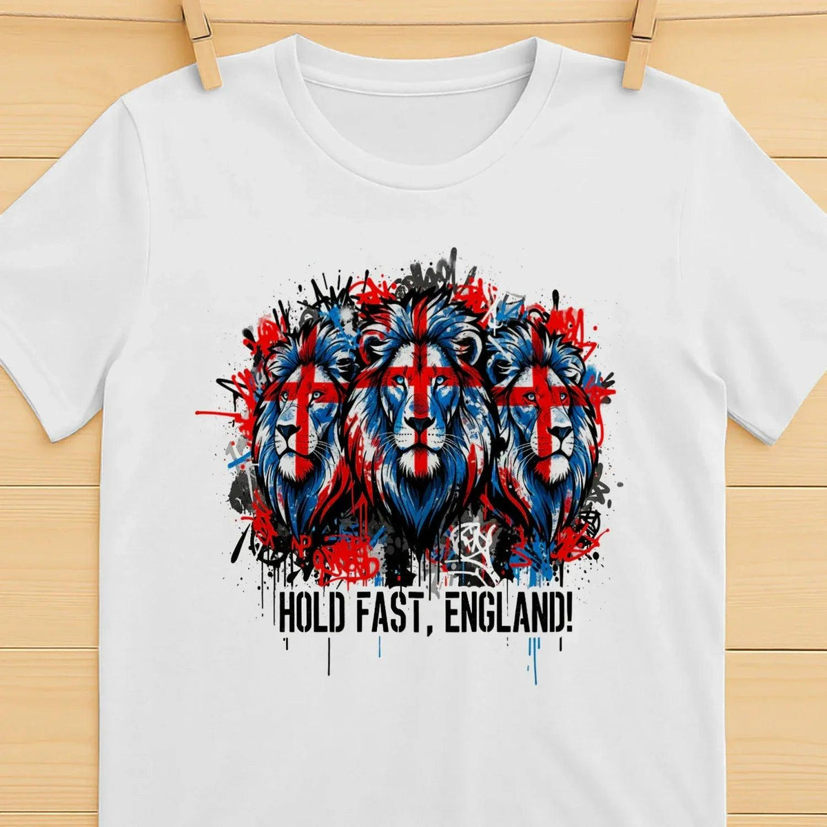 Union Jack T-Shirt - Triple Lion Hold Fast Crew UK Unisex - Celtic Wolfwear
