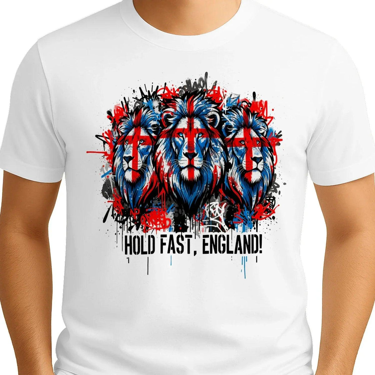Union Jack T-Shirt - Triple Lion Hold Fast Crew UK Unisex - Celtic Wolfwear