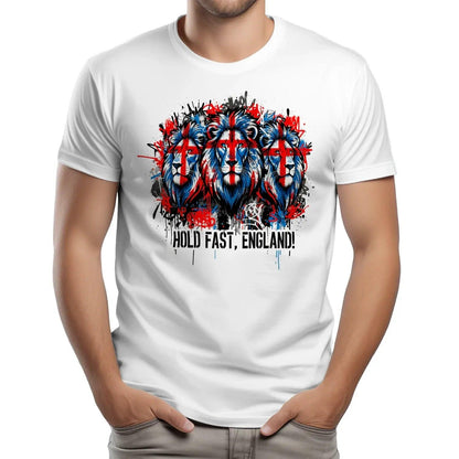 Union Jack T-Shirt - Triple Lion Hold Fast Crew UK Unisex - Celtic Wolfwear