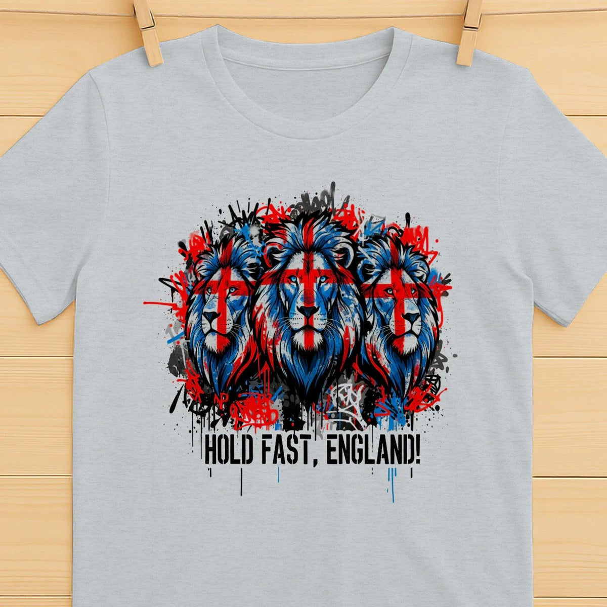 Union Jack T-Shirt - Triple Lion Hold Fast Crew UK Unisex - Celtic Wolfwear