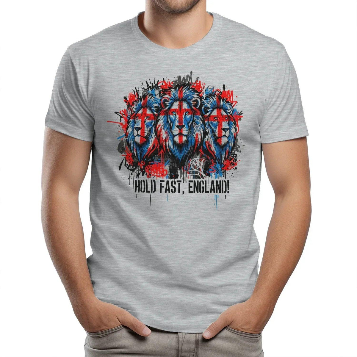 Union Jack T-Shirt - Triple Lion Hold Fast Crew UK Unisex - Celtic Wolfwear