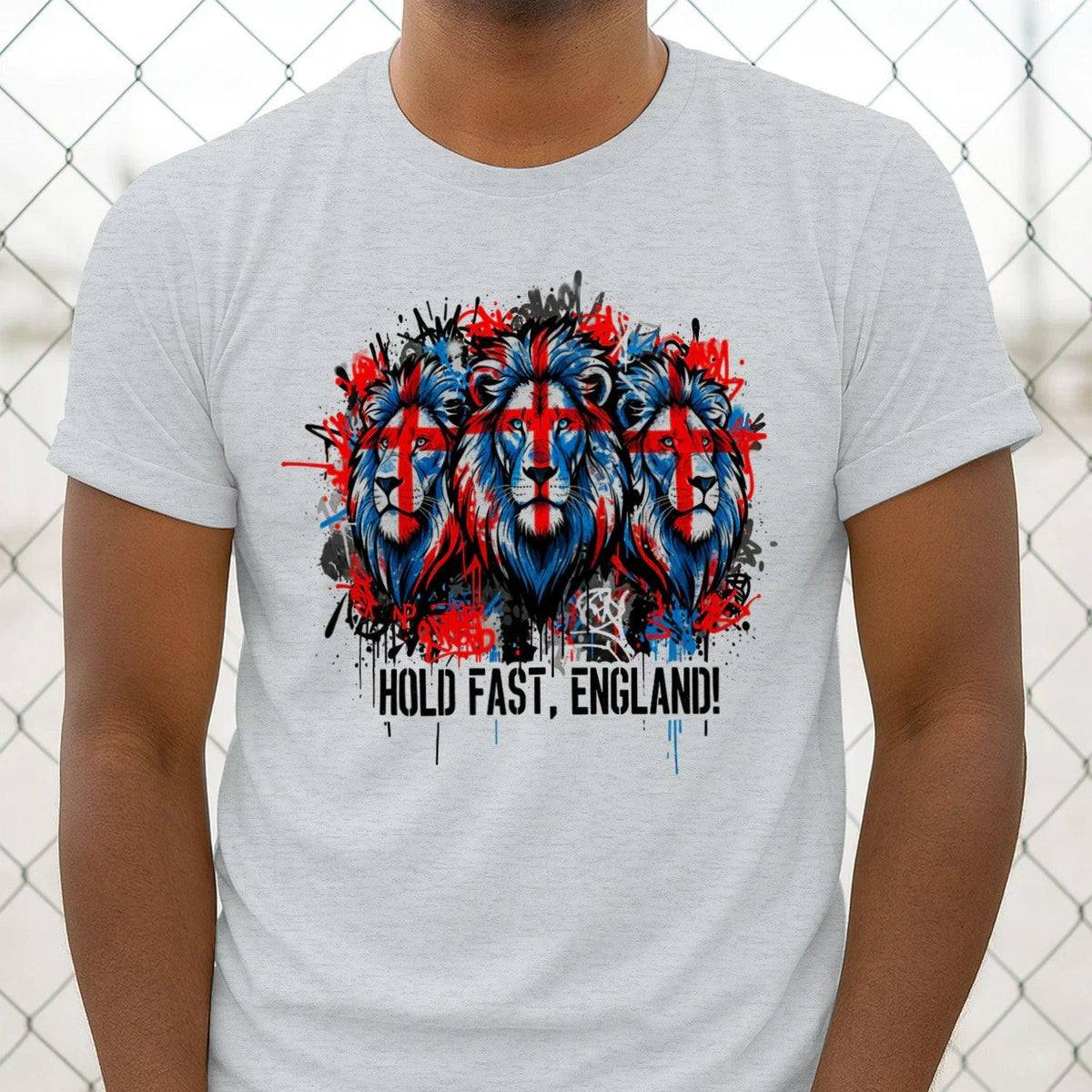 Union Jack T-Shirt - Triple Lion Hold Fast Crew UK Unisex - Celtic Wolfwear