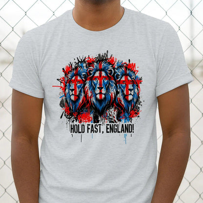 Union Jack T-Shirt - Triple Lion Hold Fast Crew UK Unisex - Celtic Wolfwear