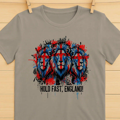 Union Jack T-Shirt - Triple Lion Hold Fast Crew UK Unisex - Celtic Wolfwear