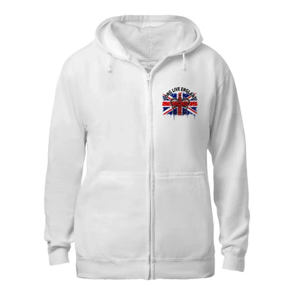 Union Jack Zip Hoodie - Crown Premium Unisex Streetwear - Celtic Wolfwear