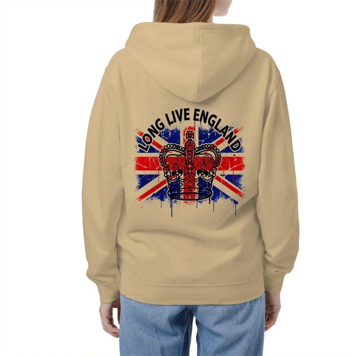 Union Jack Zip Hoodie - Crown Premium Unisex Streetwear - Celtic Wolfwear