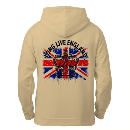 Union Jack Zip Hoodie - Crown Premium Unisex Streetwear - Celtic Wolfwear