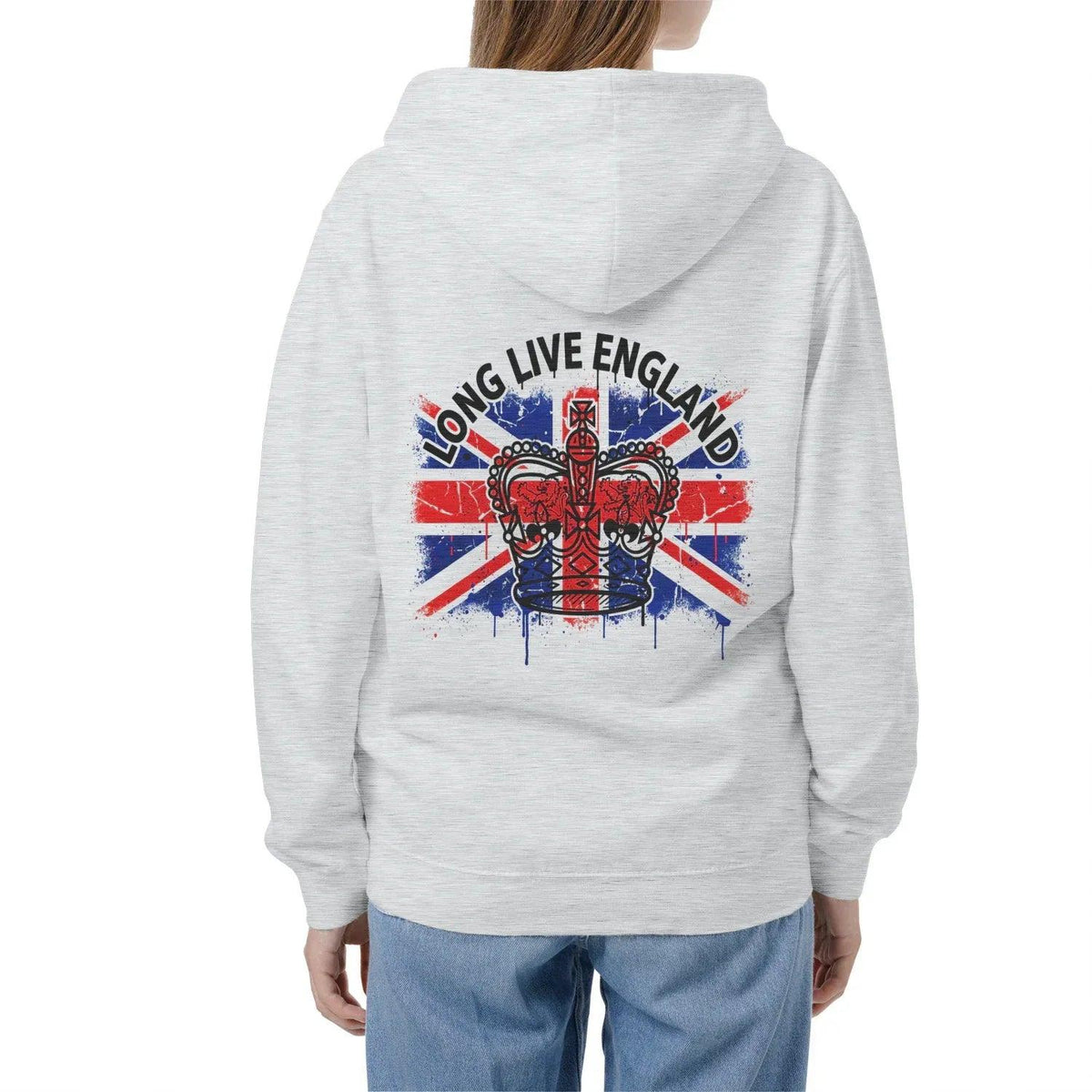 Union Jack Zip Hoodie - Crown Premium Unisex Streetwear - Celtic Wolfwear