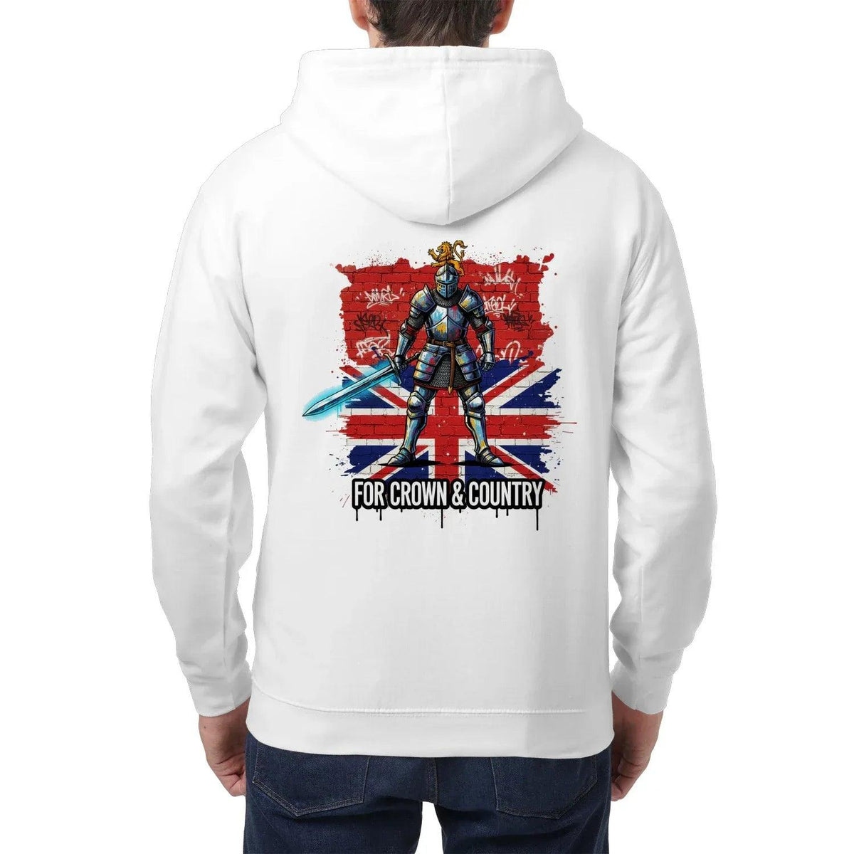 Union Jack Zip Hoodie - Crown and Country Unisex Streetwear - Celtic Wolfwear