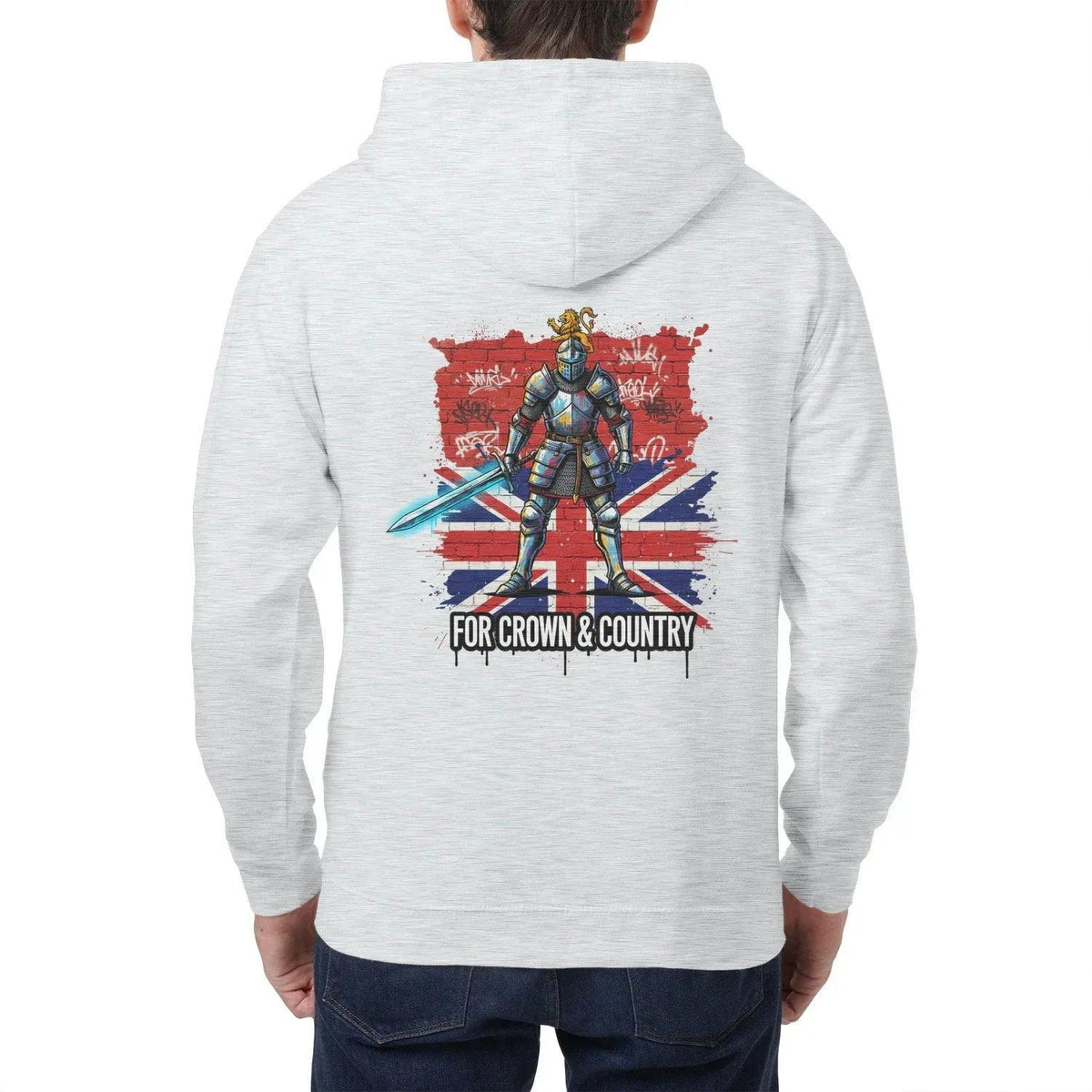 Union Jack Zip Hoodie - Crown and Country Unisex Streetwear - Celtic Wolfwear
