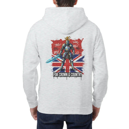 Union Jack Zip Hoodie - Crown and Country Unisex Streetwear - Celtic Wolfwear