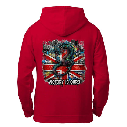 Union Jack Zip Hoodie - Dragon Chest Print White Unisex - Celtic Wolfwear