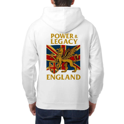 Union Jack Zip Hoodie - Golden Emblem UK Unisex Streetwear - Celtic Wolfwear